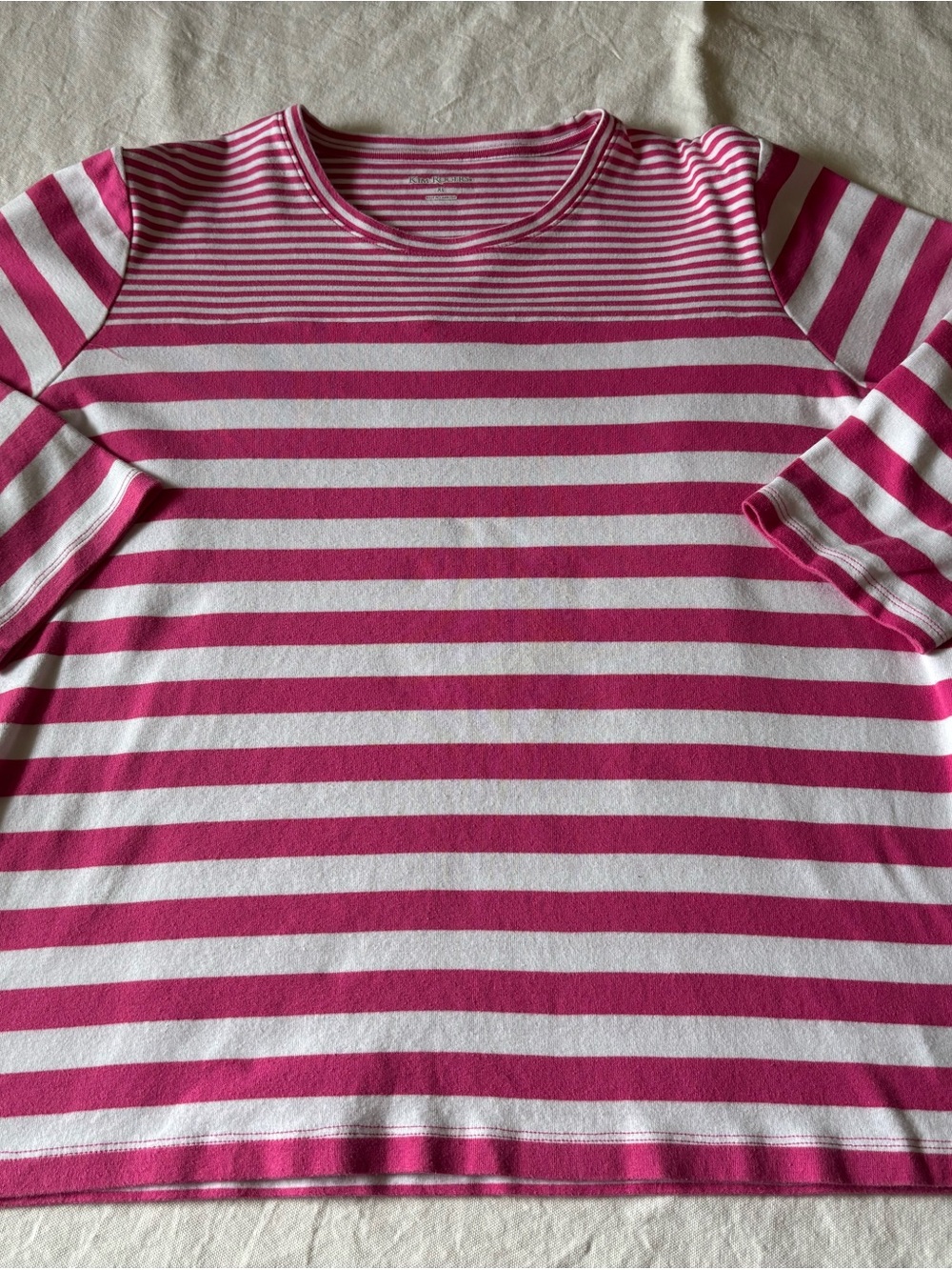 Striped Pink & White Women’s Crewneck Top